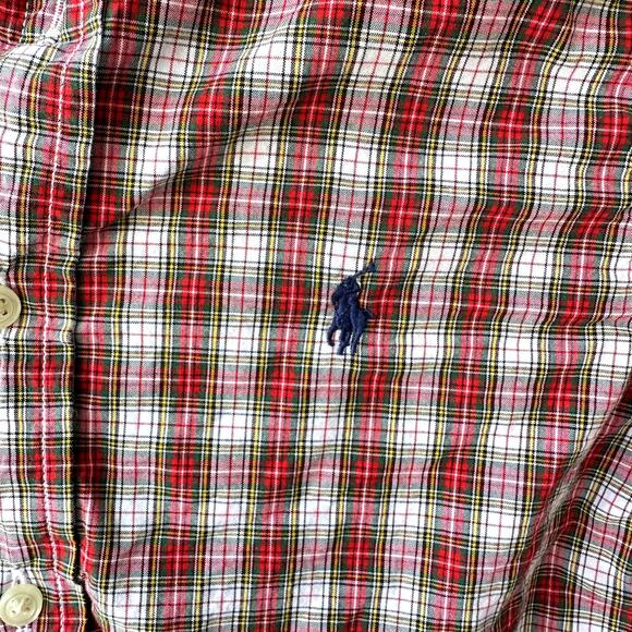 Polo Ralph Lauren Boys Sz 5 Long Sleeve Tartan Plaid Button Front Christmas - Picture 3 of 7